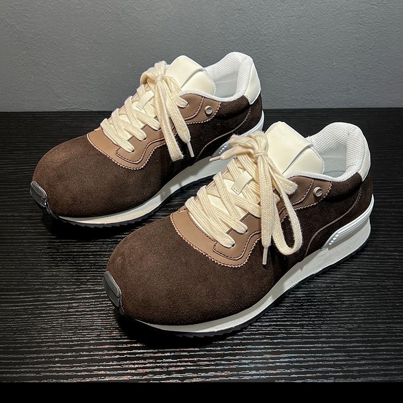 Men's Shoes 2026 Autumn and Winter New Big Head Round Toe Sports Shoes Men's and Women's Thick Soled Casual Board Shoes