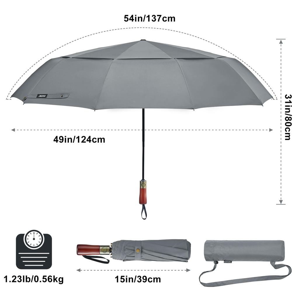 G4Free Large Compact Windproof Golf Umbrella with Automatic Opening and and Vented Double Canopy for Men and Women 54-inch Closing, Rainproof,