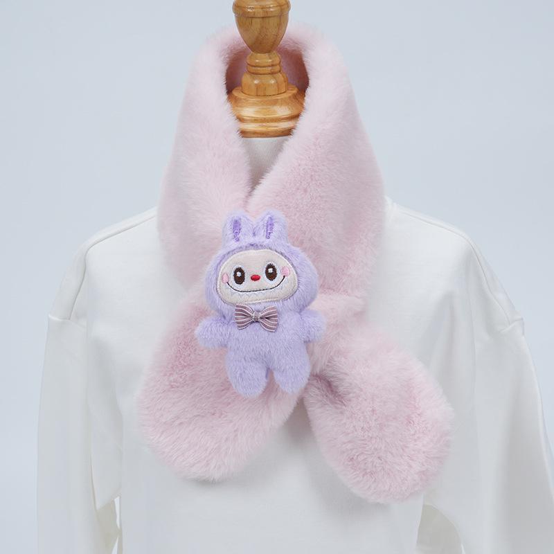 Plüsch-Winter-Schal im koreanischen Stil, Süßer und warmer Nackenschutz für Mädchen und Schülerinnen