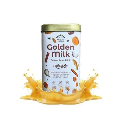 Divine Foods Bio-Goldene-Milch-Latte, natürliches Detox-Getränk, Kurkuma-Milch, antioxidativ und entzündungshemmend, hoher Curcumin-Gehalt, 56 Beutel,(250 g Pulver)
