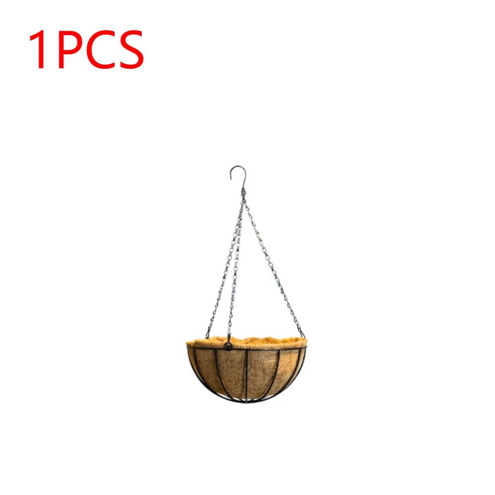 Hanging Baskets Portable Outdoor House Balcony Wall Hanging Iron Art Wrought Coconut Flower Plant Pot Garden Supplies