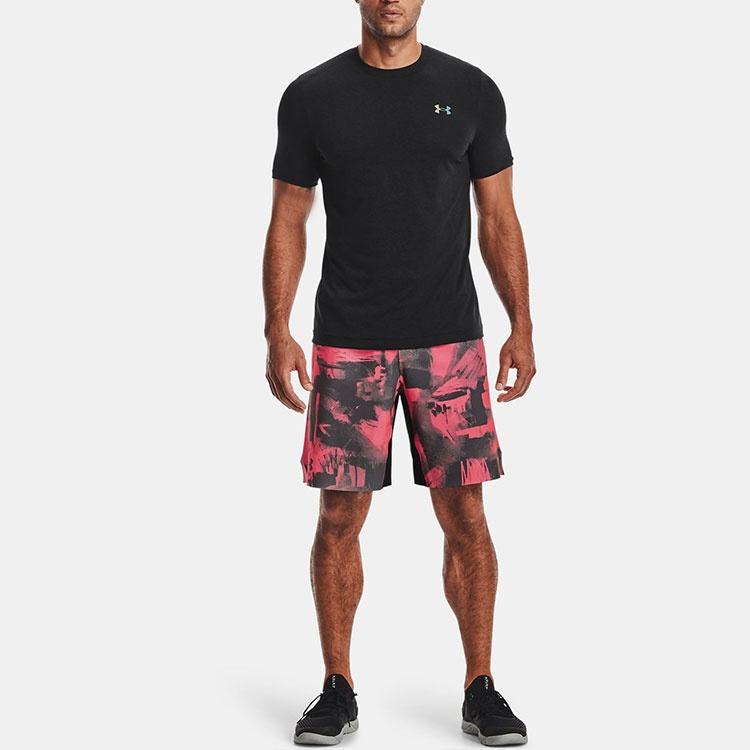 Men's Under Armour Rush Seamless Casual Sports Breathable Short Sleeve Black 1361130-001