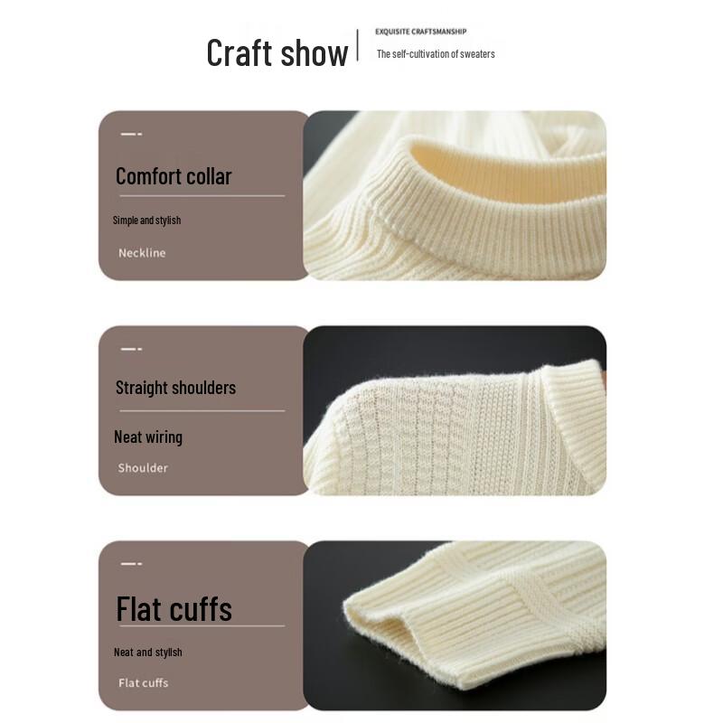 Hengyuanxiang Men's Round Neck Thick Knit Sweater