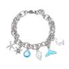 Beach Bracelet Imitation Pearls Shell Starfish Pendant Coastal Style Bracelet Lightweight Vacation Bracelet Jewelry Gift