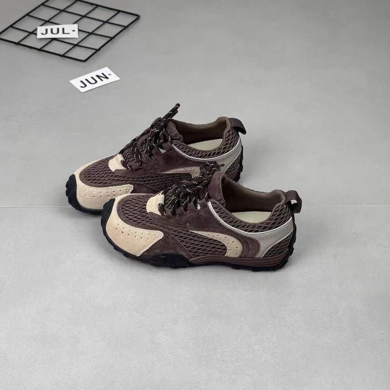 

Retro contrasting color splicing flat bottom women s new versatile comfortable breathable leisure sports 40 коричневый