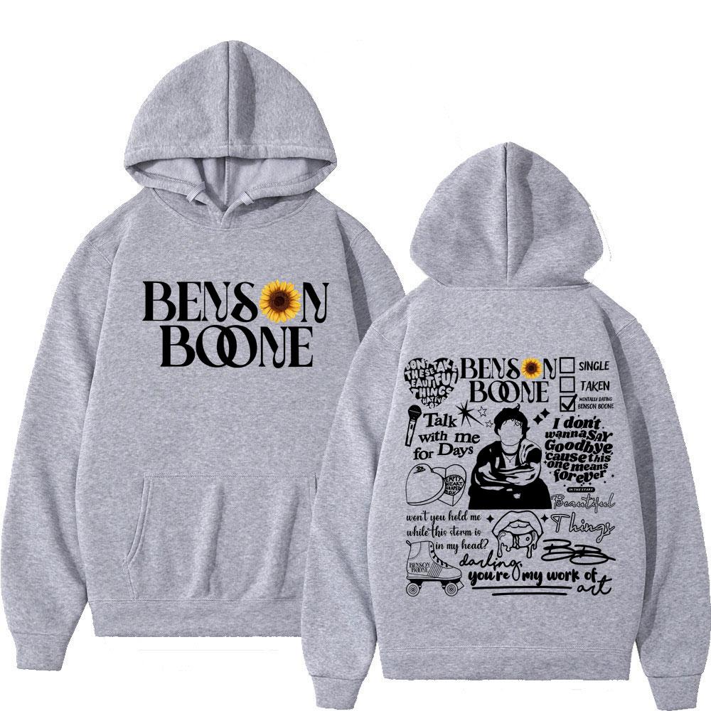 Benson Boone American Heart Tour Autumn Edition Warm Men's and Women's Fashion Hoodie Oversized Retro Hoodie
