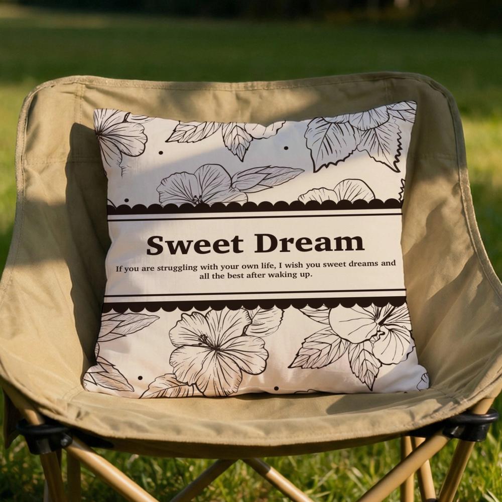 Beautiful Retro Flowers Cushion Cover Soft Reversible  Durable Pillow Cover  MultiScene Use for Home  Car Daily Comfort