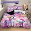 Unicorn Hello Kitty Fantasy Land Print 3Pcs Bedding Setduvet Cover With 2 Bedropillowcase Home Birthday Gift
