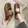 Mary Jane bag head half slippers women's outer wear spring and summer new inner height increase flat bottom Velcro drag