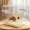 Transparent Small Pet Feeding Box Buckle Design Hamster Habitat Hamster Outdoor Cage  Small Animals