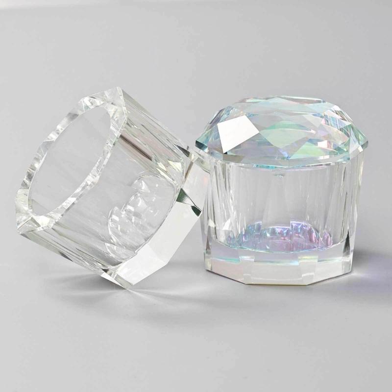 Luxurious Artificial Crystal Nail Brush Cleaner With Scratch Resistant Surfaces Crystal Glass Dish For Salon Use