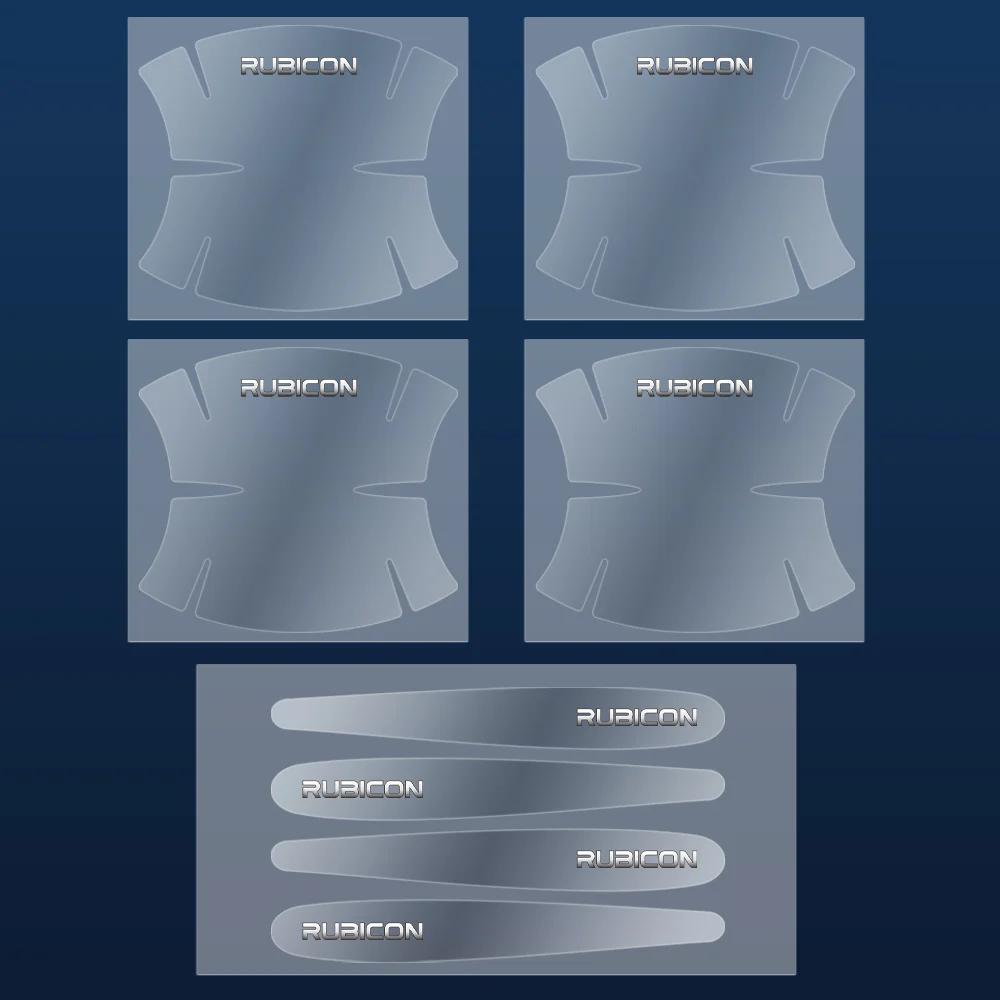 For Jeep 8Pcs Car Door Bowl Handle Protective Sticker Anti-collision Strip For Jeep Grand Cherokee Wrangler JK Gladiator Comp