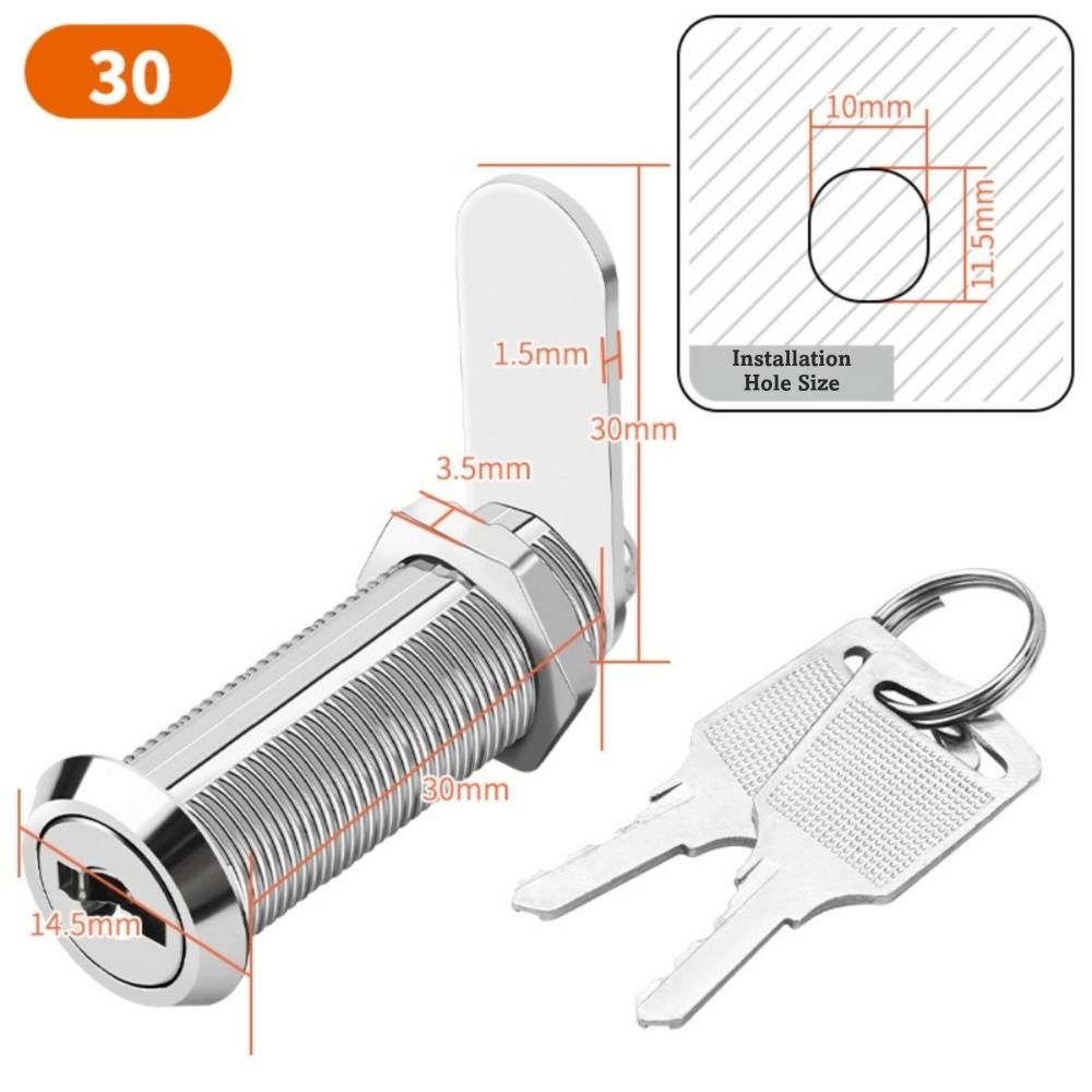 with 2 Spare Keys Cabinet Lock 16/20/25/30mm Mailbox Lock for Furniture Mailbox Filing Cabinet