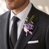 Yousheng Purple Wedding Boutonniere, Artificial Silk Flower Lapel Pin for Groom Bride Parents, Romantic Wrist Corsage for Bridal