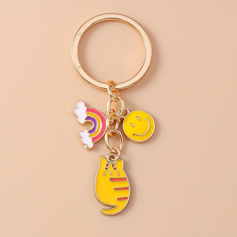 Cute Enamel Dog Penguin Duck Keychain Animal Rabbit Key Ring for Women Girls Handbag Pendants DIY Jewelry Accessories