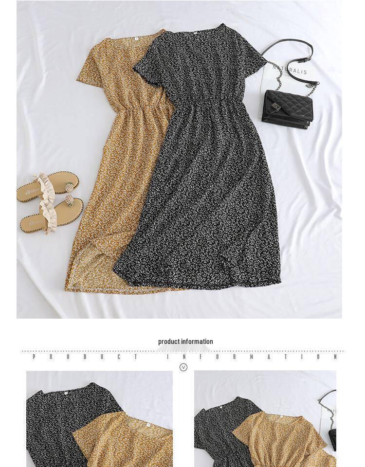Elegant Mid-Length Short-Sleeved Dress for Middle-Aged and Elderly Women - Fashionable and Age-Reducing