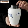 700ml Pure Hand-painted Butterfly Orchid Tea Box Organizer Creative Storage Tank Containers Tea Caddy Tea Items Supplies Craft