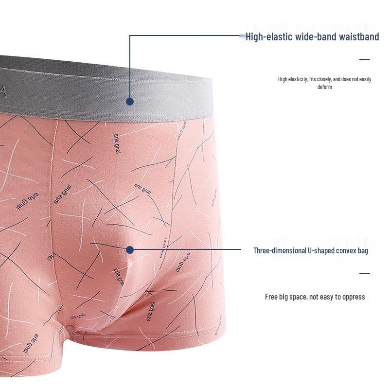 LANSWE Men's 3A Antibacterial Cotton Boxer Briefs