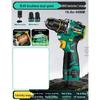 Mașină de găurit fără fir Greener 16.8V fără perii, priză CN (adaptor inclus)