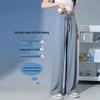 Ice Silk Women's High Waist Wide Leg Pants – Summer 2025 Petite, Cool, and Lightweight.