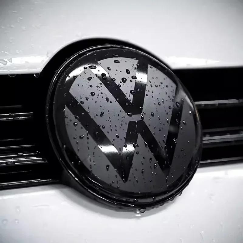 Hijk1 2Pcs Car Front Bonnet Grill Badge Cover Trunk Lid Emblem Sticker For VW Golf 6 7 8 Polo Passat B6 Variant CC Tiguan Atlas T-ROC