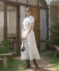 Baitalssain Flower Pattern Elastic Waist Long Skirt