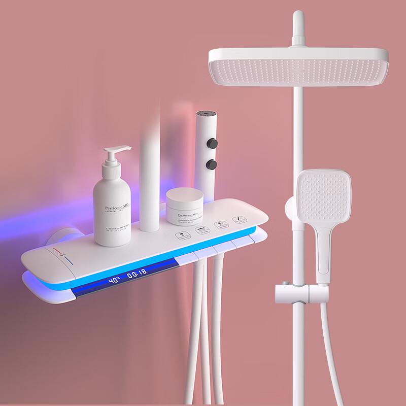 TLXT Brass Thermostatic Shower Set with Space Capsule Ambient Light