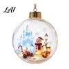 Hanging Holiday Decor Glowing Christmas Ball Ornaments Light-Up with Mini Scene Acrylic Clear Indoor Ornaments Tree Warm LED Light for Home Window