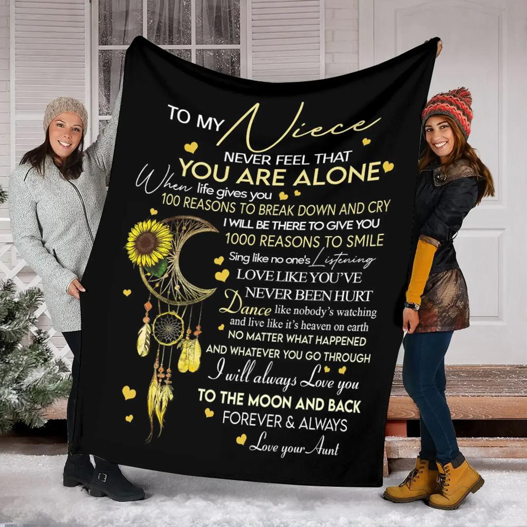To My Daughter Husband Wife Niece Never Feel That You Are Alone Blanket Gift for Daughter Birthday Gift Anniversary Gift