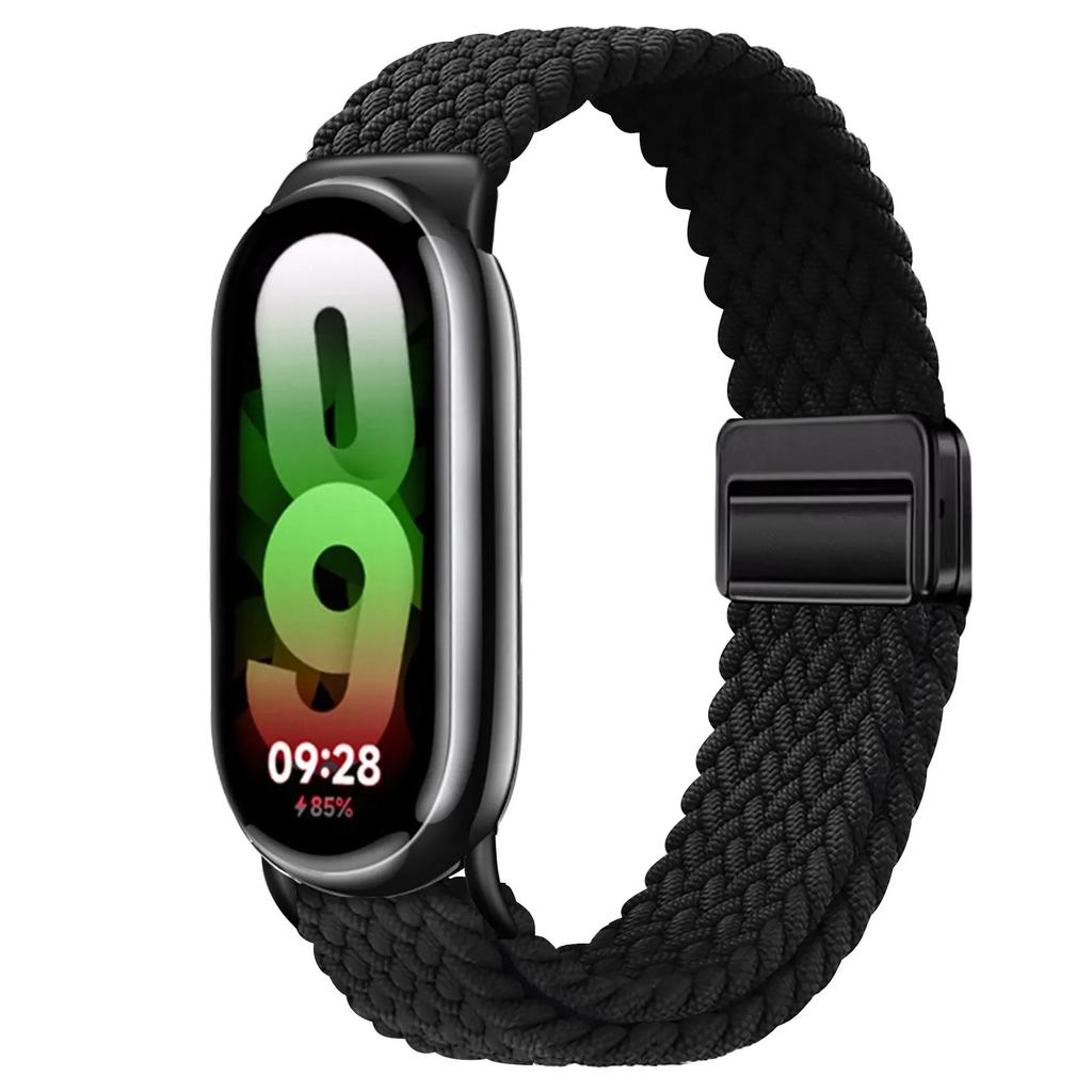 Nylon Braided Loop Strap for Xiaomi Band 10 9 Adjustable Magnetic Buckle Replaceable Bracelet for Mi Band 8 9 Correa Accessories