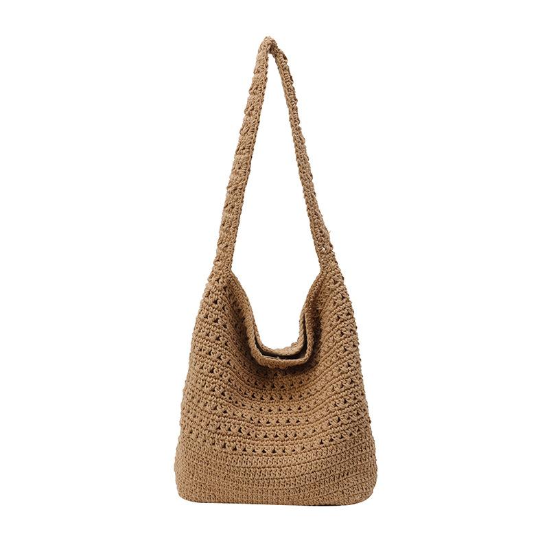 New Niche Cotton Thread Women's Woven Messenger Bag Large Capacity Shoulder Tote Bag