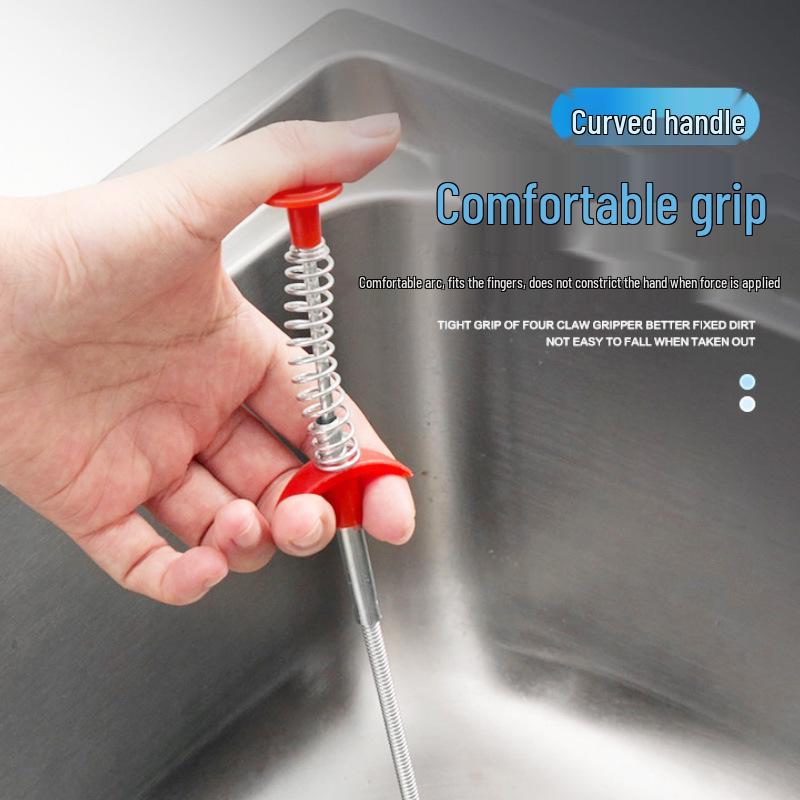 Four-Claw Pipe and Toilet Unclogger Hair Remover 0.9m