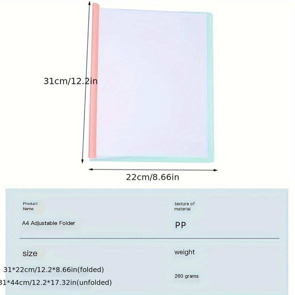 Durable A4 Pull-Out File Folder - Transparent, Thickened Document Organizer for Office Supplies