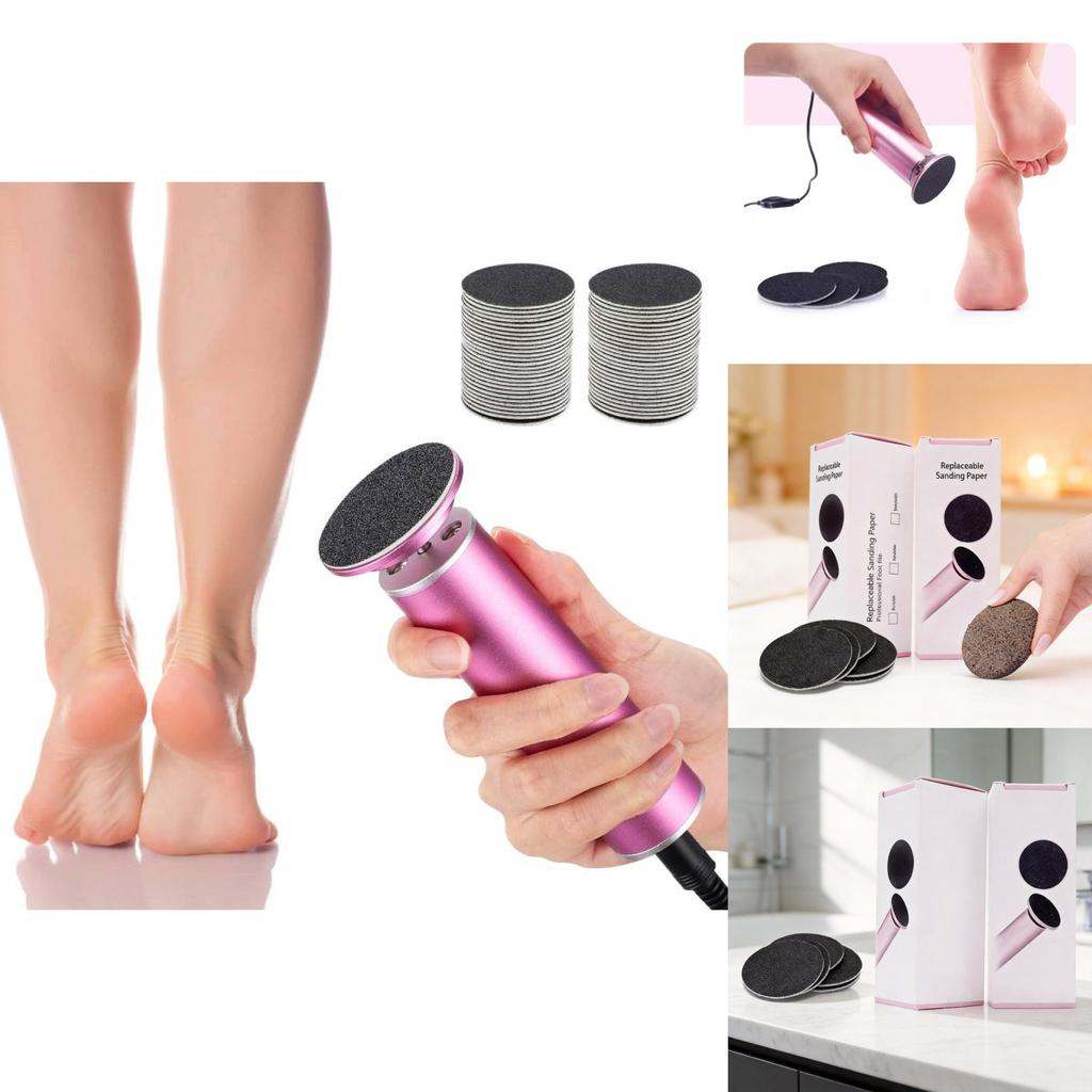 Electric Foot File Replacement Discs For Pedicure And Callus Removal With Silicon Sandpaper Head