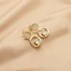 Earless Hoop Earrings Cat Eye Stone Metal Geometric Fashionable for Women Mosquito Ear Clips