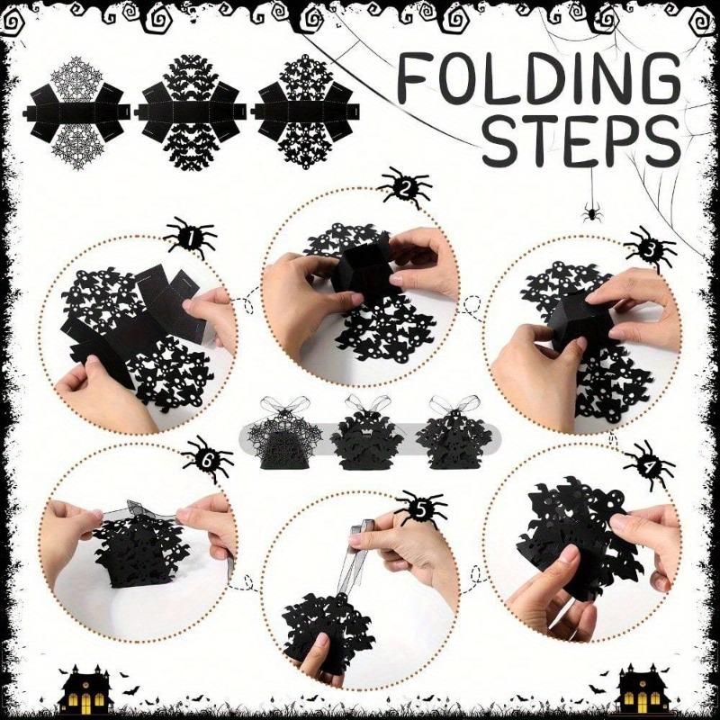 Halloween Candy Boxes with Featuring Spider Web Bat Ghost Spider Hollow Out Patterns Ideal for Party Favors Decorations Gifts