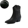 Fashion Plus Size 33-45 Slip-On Retro Black Booties Woman Winter Autumn Western Boots Women 2025 Fashion Ankle Cowboy Boots Shoes Woman