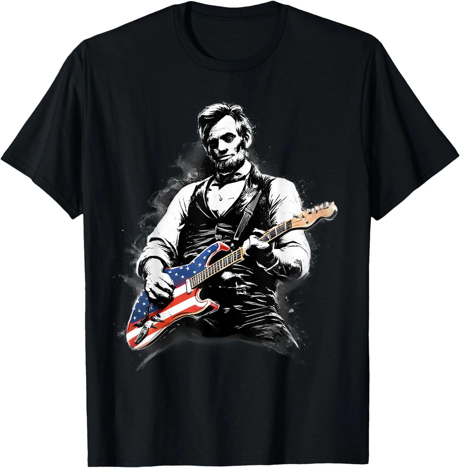 Abraham Lincoln Abe Lincoln Playing Guitar T-Shirt 4XL