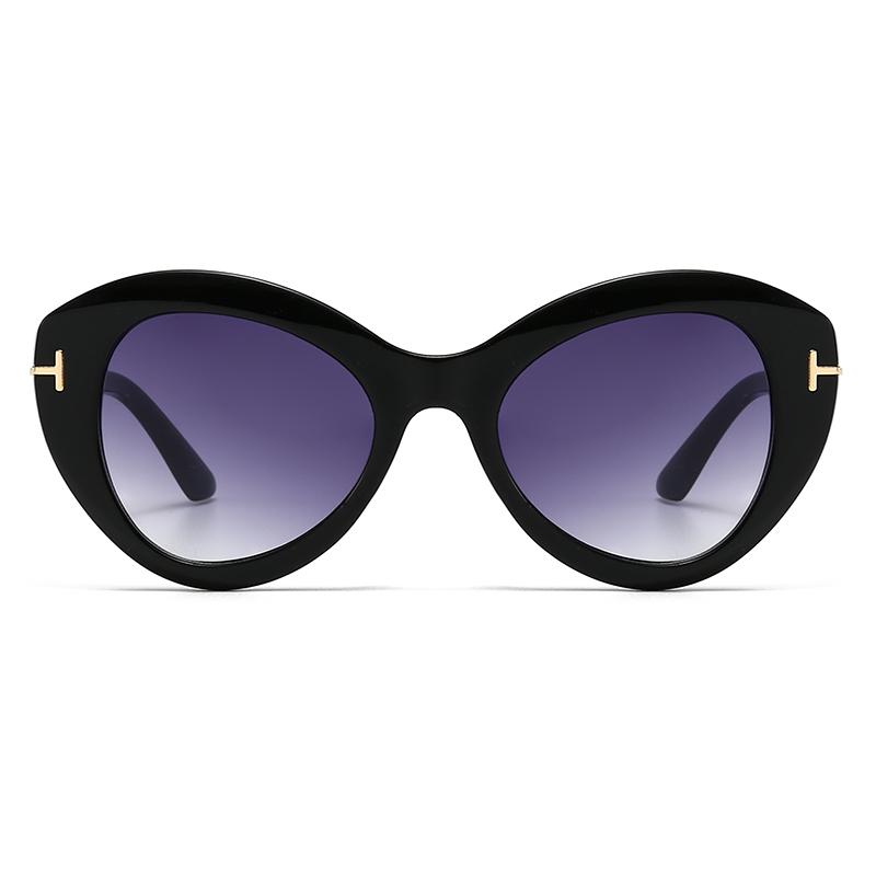 Trendy Modern Charm Sunglasses Polygonal Catwalk T-Shaped Sunglasses 2408