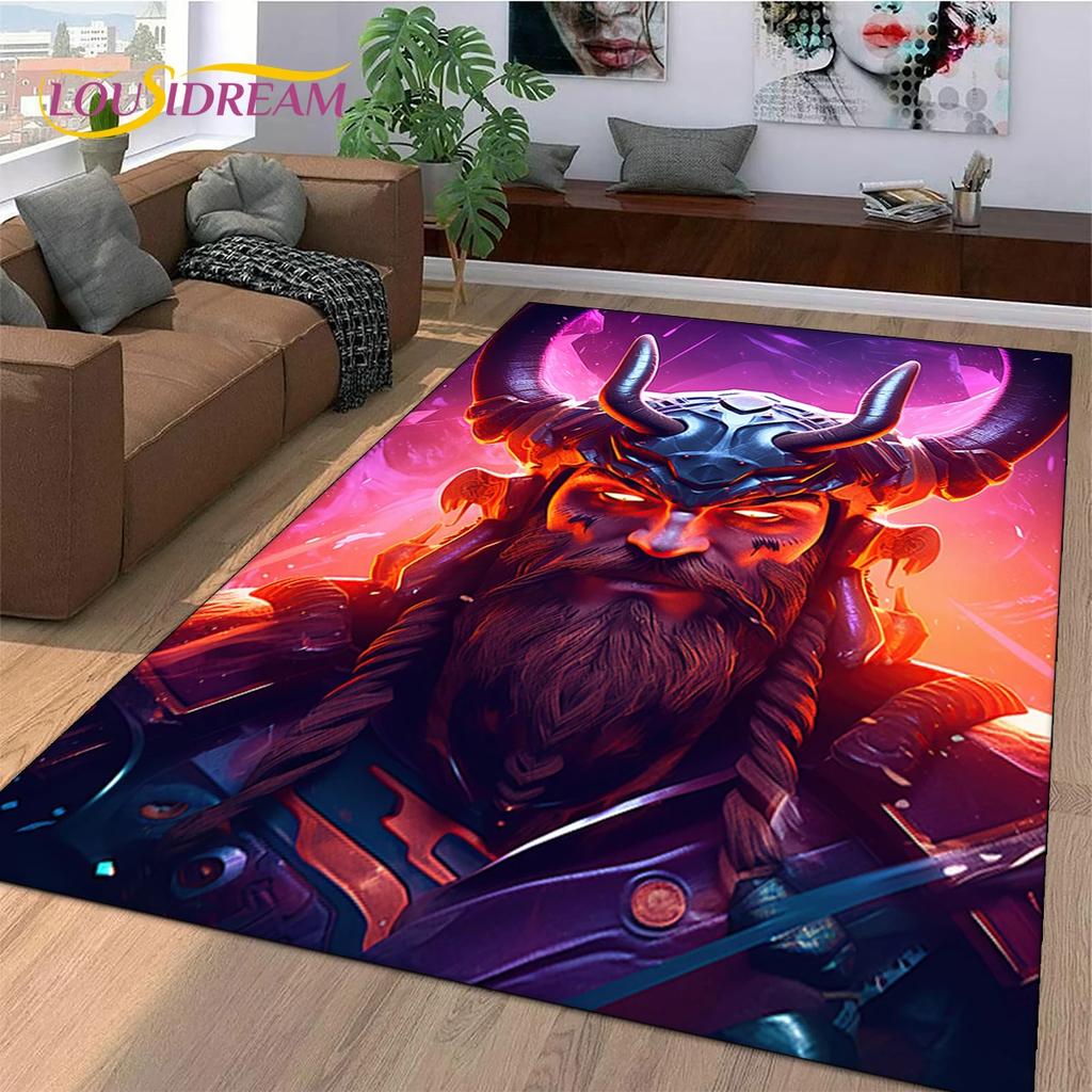 Tappeto Cartoon Cavaliere Templare Crociato per Decorazione Soggiorno Camera da Letto, Decorazione Antiscivolo per Divano Zerbino Regalo Bambino