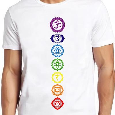 7 Chakras T Shirt Spiritual Meditation Zen Om Buddhism Energy Cool 2619 Vintage Washed Designer Clothes Graphic Fashion Casual