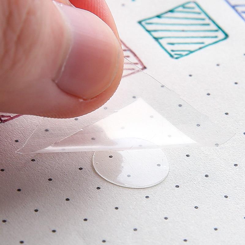 1roll Traceless Dots Glue Tape Removable 100pcs Transparent Double Sided Adhesive for Album Diary School Household