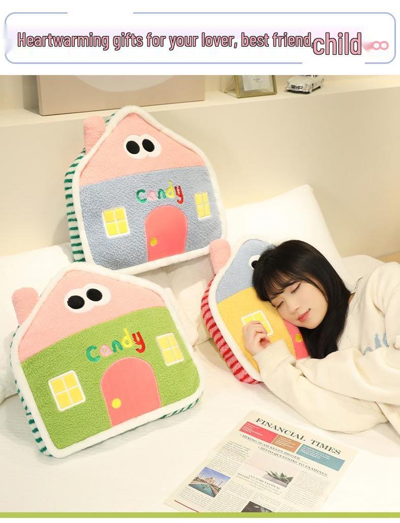 Nordic Style House-Shaped Pillow: Soft, Comfortable Home Cushion for Kids' Room, Headboard Backrest, or Photo Prop.