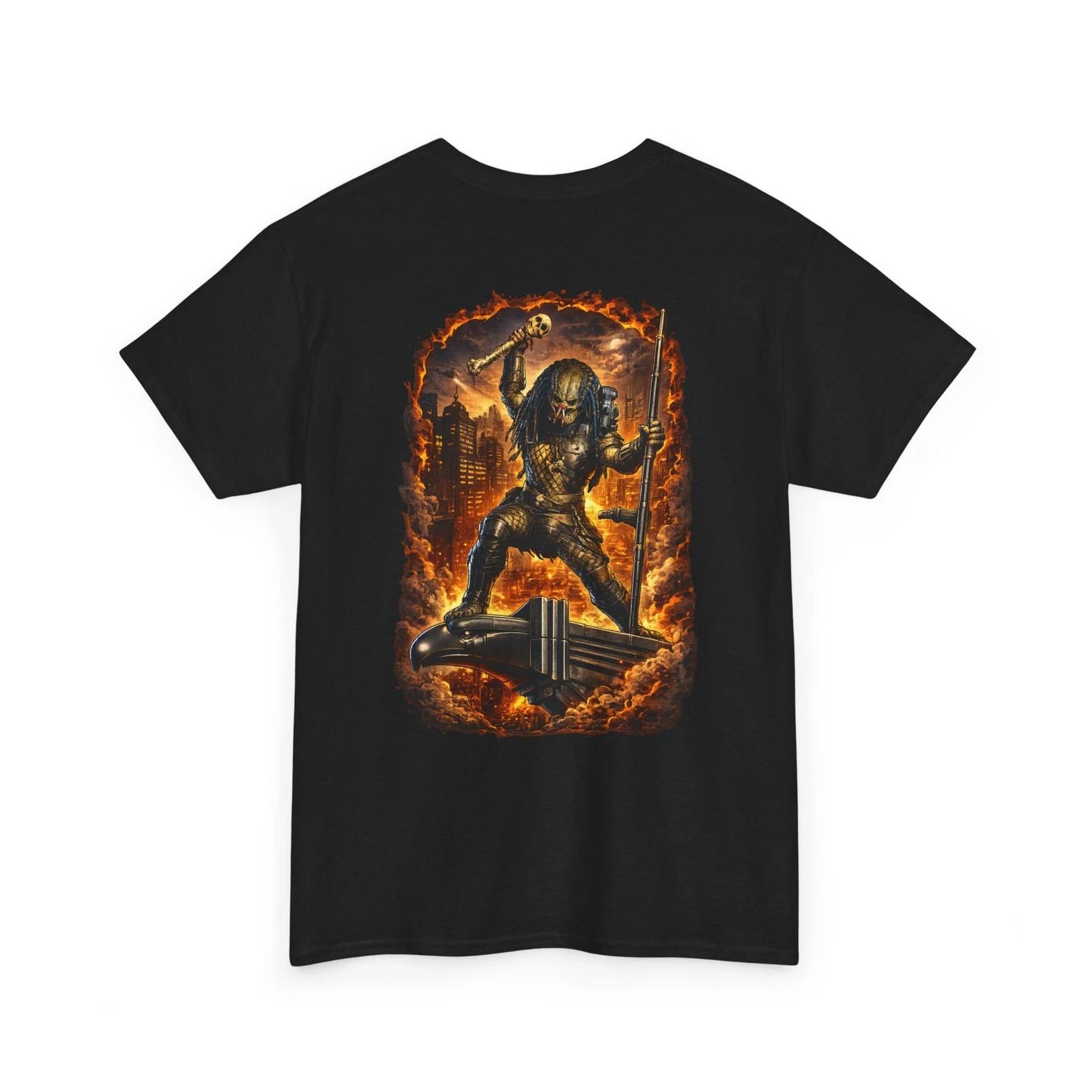 predator 2 city hunter  Backprint T-Shirt | Fantasy Metal Graphic XS