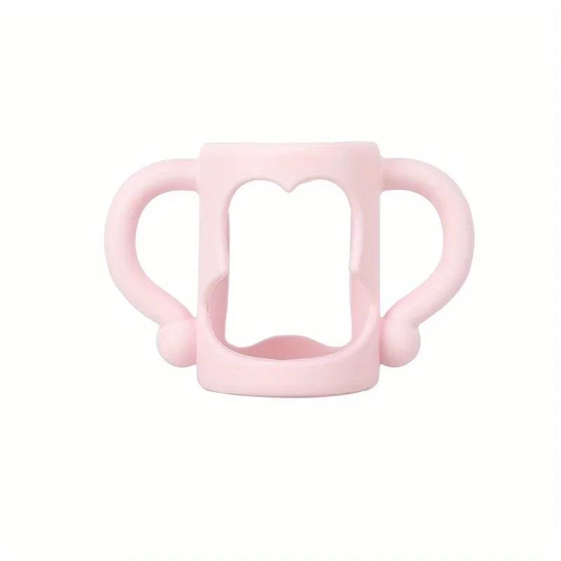 Easy Grip Handle, Can Accommodate Most Bottles - BPA-free Soft Silicone ,Silicone Bottle Handle For Narrow Baby Bottles розовый