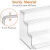 4 Tier Clear Display Risers Stand Plastic Organizers for Figures Cupcake Perfume Dessert Desktop Display Stand for Organize and