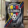 Colombia Football Printed Flannel Blanket Skin Friendly Warm Decorative Throw for Indoor Couch Bed Daily Use