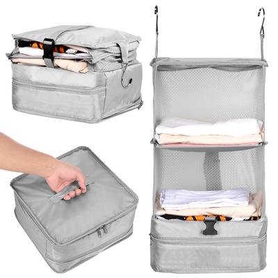 2/3 Layers Hanging Travel Luggage Organizer Bag Large Capacity Foldable Clothes Storage Bag Portable Breathable Wardrobe Garment