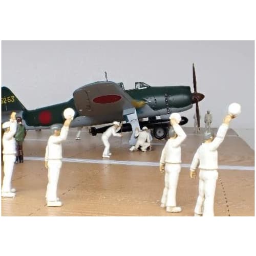 Beaver Corporation 1/72 Scale Japanese Navy Maintenance Crew Figures, 22 Figures, 3D Printer Kit, BELF7202, Pre-Molded Color