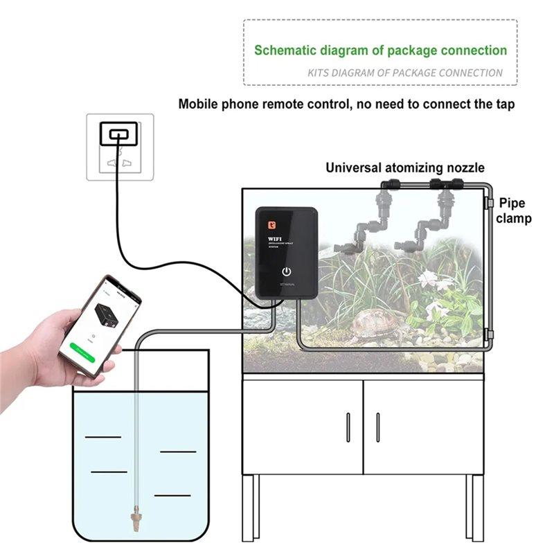 Electronic Timer Intelligent Reptile Terrarium Humidifier Automatic Mist Rainforest System Kit Sprinkler Control US US Plug